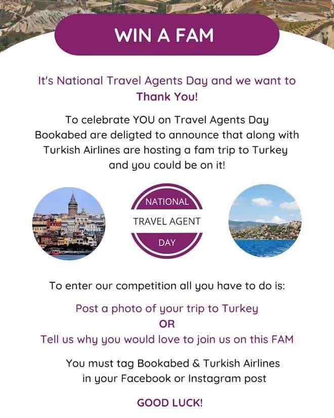 Win a Fam place to Turkey with Bookabed and Turkish Airlines
