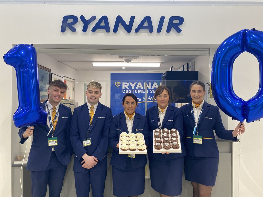 Ryanair celebrates 10 million Passengers at Knock Airport.