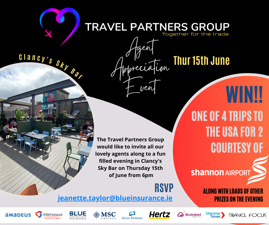 Travel Partners Group – Cork Agent Appreciation Event Sponsored by Shannon Airport.