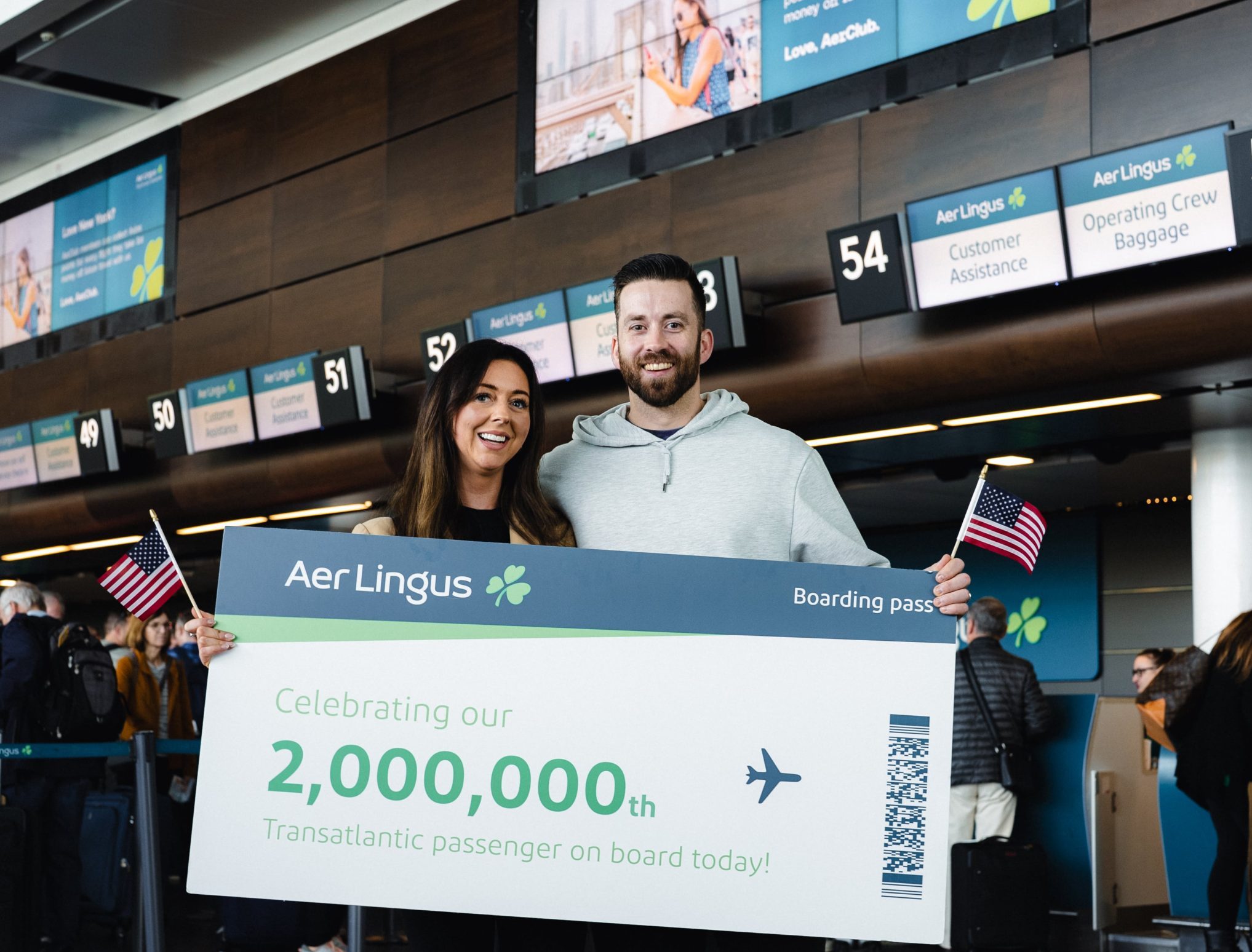 Aer Lingus welcomes Two Millionth Transatlantic Passenger for 2023