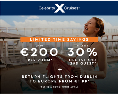 Limited time savings with Celebrity Cruises