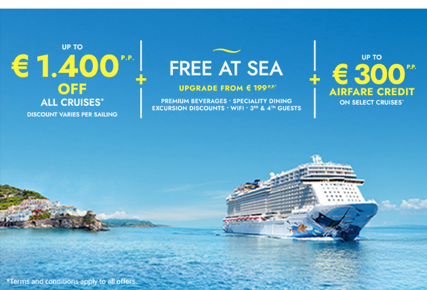 Up to €1.400pp off ALL NCL Cruises! Book Today👀