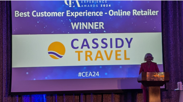 Cassidy Travel Wins Prestigious ‘Best Customer Experience – Online Retailer’ Accolade at Customer Experience Awards 2024!