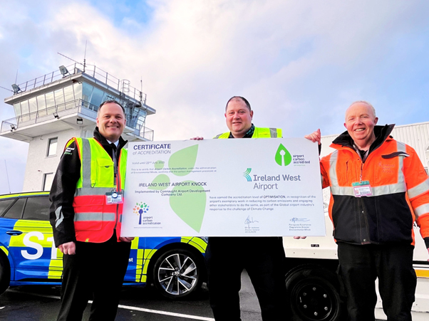 Ireland West Airport achieves level 3 carbon accreditation as part of its journey  towards aviation’s net zero 2050 goal