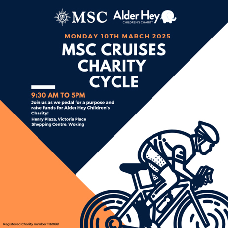 MSC Cruises Hosts Charity Cycle in Woking to Support Alder Hey Children’s Charity