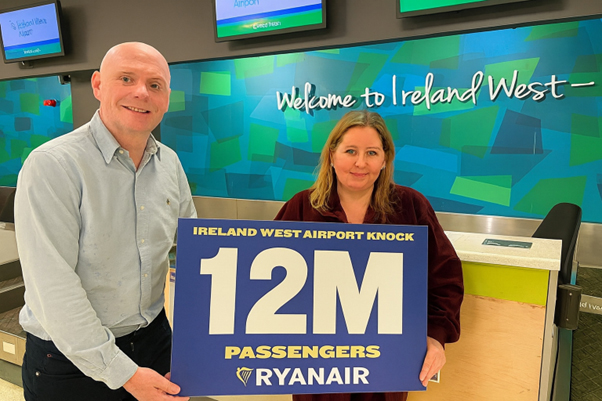 Ryanair celebrates 12 millionth passenger milestone at Ireland West Airport